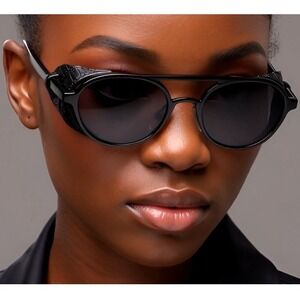Steampunk Sunglasses Women's Round Side Shield Goggles Cosplay Glasses‎ Trendy